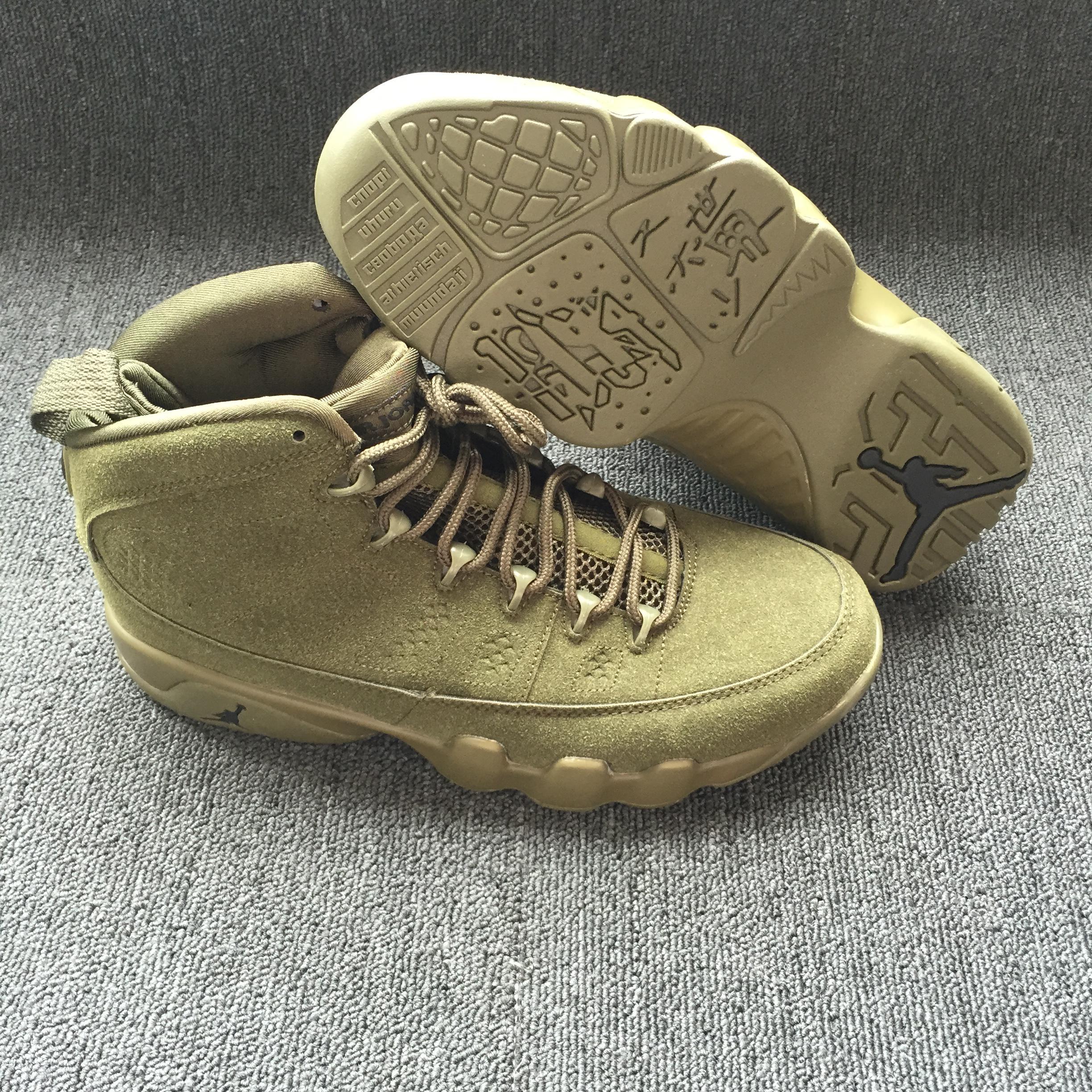 New Men Air Jordan 9 Retro Army Green - Click Image to Close